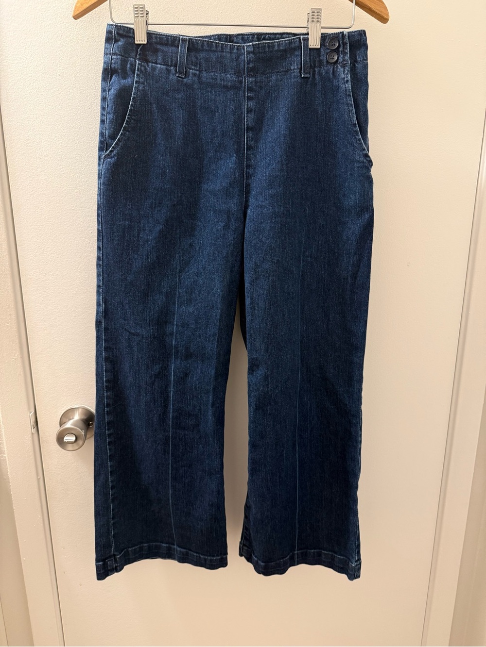 Ag Adriano Goldschmied Dark Blue Wide-Leg Jeans